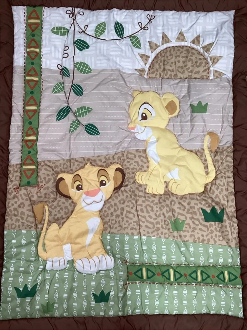 Disney Baby Lion King Simba Crib Comforter Reversible Blanket 32”x42” Wall Hang